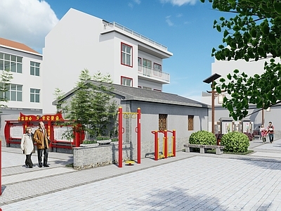 现代新中式广场景观 乡村广场 乡镇街头游园 健身广场 党建广场