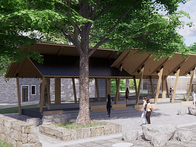 新中式现代廊架 异形双坡造型廊架 异形双坡水榭 施工图