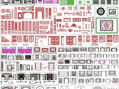 现代背景墙 电视 立面图 施工图