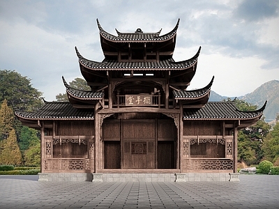 中式新中式古建 仿古土家族摆手堂