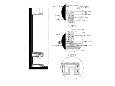 现代其他节点详图 电视墙大理石 施工图