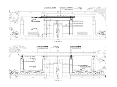 现代廊架 廊架 施工图