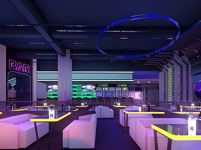 现代酒吧 赛博风酒吧 科幻风酒吧 未来列车