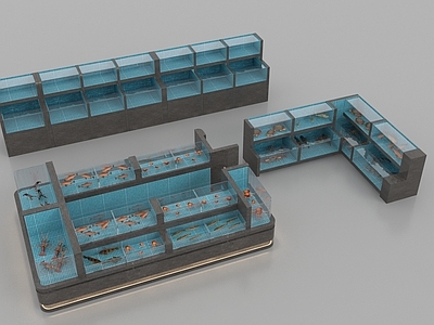 现代鱼缸 现代超市水产区