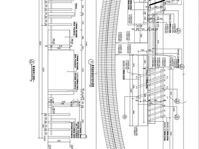 现代中式廊架 弧形廊架 连廊 施工图