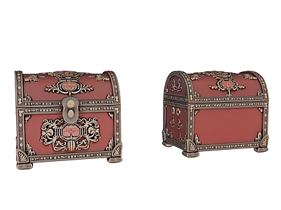 复古中古其他摆件 复古中古藏宝箱 中古复古首饰盒 精美收纳箱 复古首饰箱 中世纪宝箱