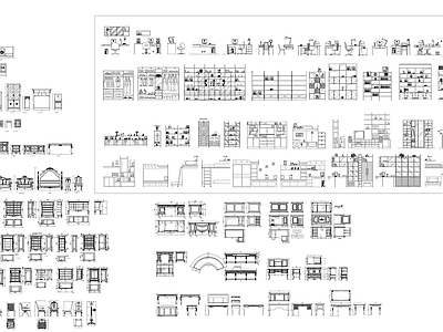 现代综合家具图库 现代欧式家具 施工图