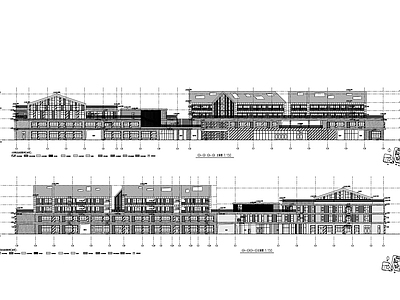 现代学校建筑 社区小学教学楼图 施工图