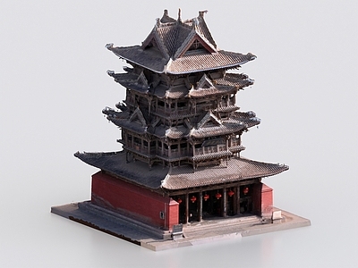 中式古建 飞云楼 中式古建 塔楼 佛寺 佛塔