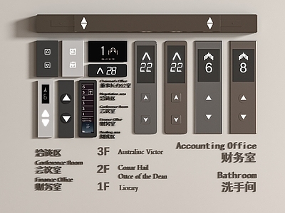 开关 电梯按键 电梯按钮 楼层显示器