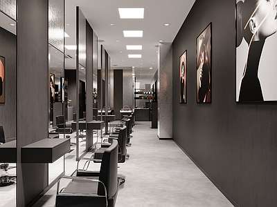 现代理发店 现代理发店 现代美发店 洗头床 洗头椅 理发店前台