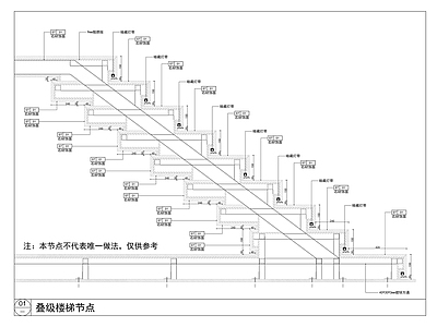 楼梯节点 叠级大样图 施工图