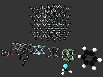 现代艺术装置 化学 晶体 原子分子 DNA 石墨烯