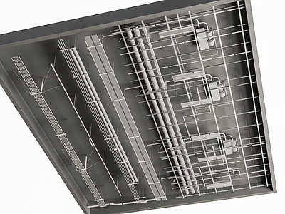 现代工业吊顶 管道通风管道 管道 弱电管线桥架 管道架 桥架