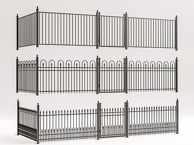 现代简约围栏护栏 户外铁艺 金属围墙