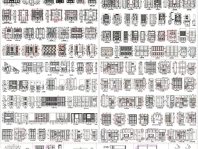 现代综合家具图库 酒柜 书柜 家具设计 施工图