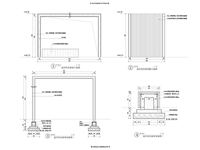 现代廊架 廊架 施工图