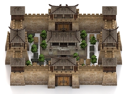 现代古建 古建 城池 城 古代城市 建筑群 三国建筑 都城