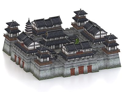现代古建 古建 城池 城 古代城市 建筑群 三国建筑 都城