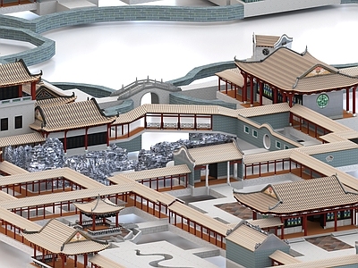 中式古建 苏州园林 别苑 公园 古建