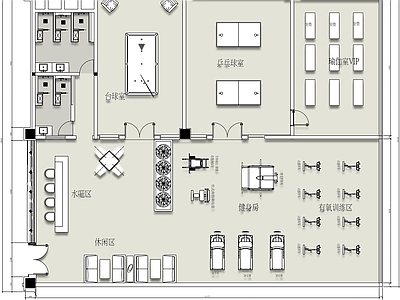 现代健身房 休息健身室平面图 设计平面图 健身活动室平面图 施工图