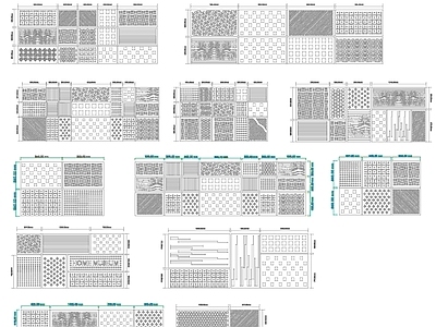 现代屏风隔断 金属镂空钢板 施工图