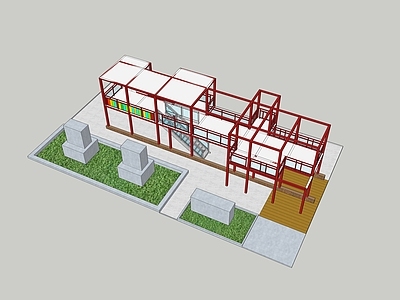 极简风格建筑 钢结构