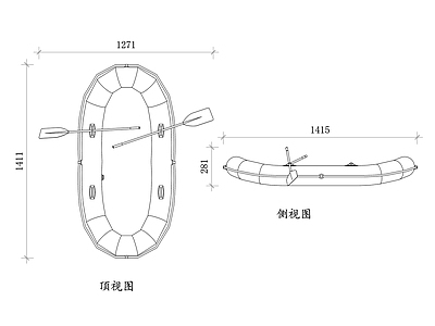 现代交通工具图库 充气划艇平面图 划艇结构图 划艇设计图 充气布局图 划艇使用图 施工图