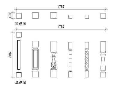 欧式综合家具图库 岛台罗马柱平面图 罗马柱结构图 罗马柱设计图 岛台布局图 罗马柱安装图 施工图