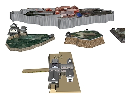 日式复古风格建筑 日式城堡 日式建筑 古代城堡 寺庙建筑 古建筑