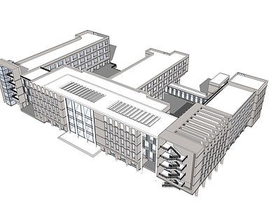 现代学校建筑 教学楼学校