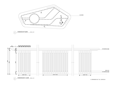 现代廊架 异形廊架 施工图