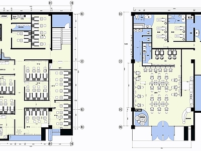 法式理发店 美容美发 施工图