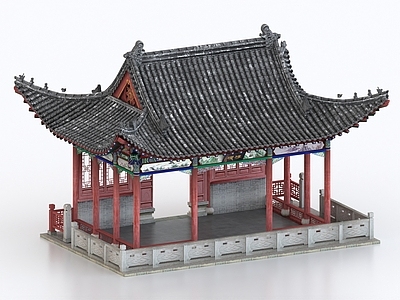 中式古建 浮璣亭 凉亭 古建 亭子