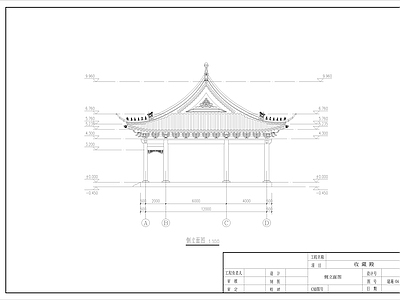 中式古建 寺庙 大雄宝殿 祠堂 古建大 施工图