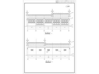 中式新中式古建 徽派建筑 徽派管理房 马头墙建筑 古建 施工图