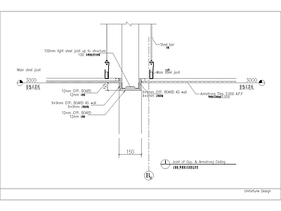 现代其他图库 石膏板与快板吊顶 连接 施工图