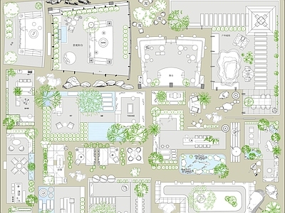 现代庭院 景观户外家具 园 露台 水景 民宿 施工图