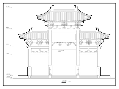 中式古建 牌坊 施工图