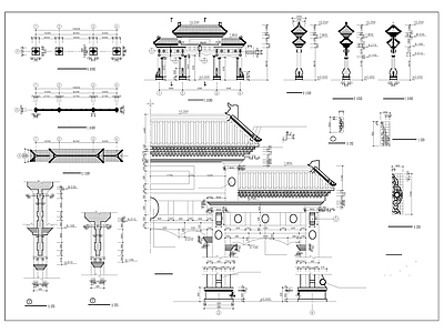 中式古建 牌坊 施工图