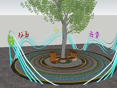 现代广场景观 圆形小广场