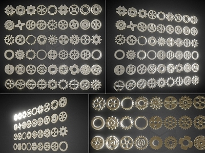 现代其他局部构件 工业齿轮 赛博朋克齿轮 工业零件 工业零部件构件 齿轮