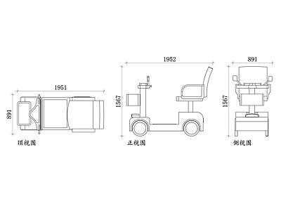 现代交通工具图库 老人四轮电动车 电动车结构图 电动车设计图 老年人出行布局图 电动车使用图 施工图