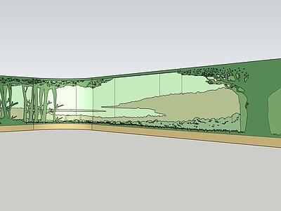 现代博物馆 自然背景墙