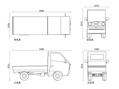 现代交通工具图库 微型卡车平面图 微型卡车结构图 微型卡车布局图 微型卡车设计图 微型卡车使用图 施工图