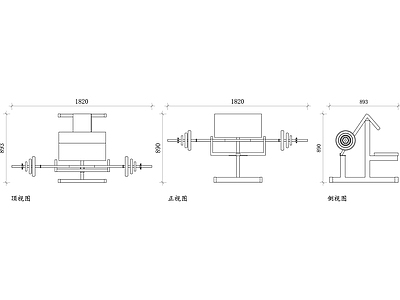 现代运动器材 卧推器材平面图 卧推器材结构图 卧推器材布局图 卧推器材设计图 卧推器材使用图 施工图