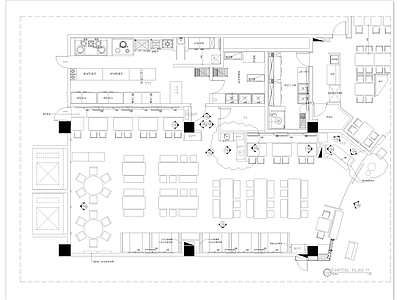 现代快餐店 商场店 施工图