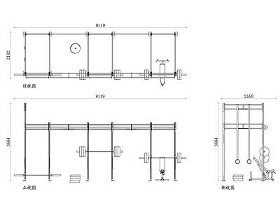 现代运动器材 健身器材平面图 健身器材结构图 健身器材设计图 健身器材布局图 健身器材使用图 施工图