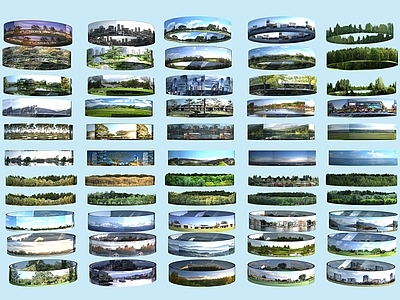 现代景观公园 户外环绕背景 城市背景 深林背景