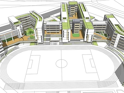 现代学校建筑 教学楼 一贯制学校